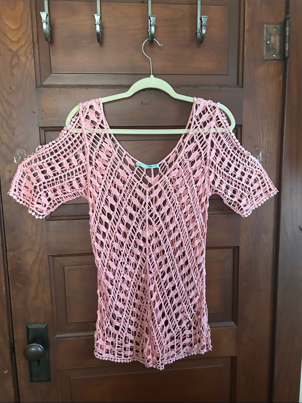 Maurices Pink Crochet Open-Knit Tank